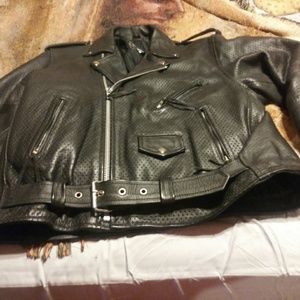 Motorcycle jacket. Black heavy coat mens 42
